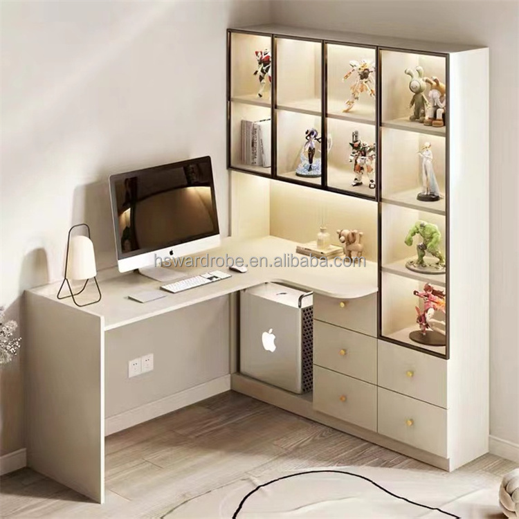 Home office wholesale modern children kids simple study and writing desk with book storage shelf for bedroom