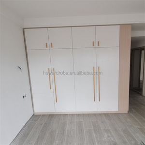 Customized design and colors  4 door wooden wardrobe with mirror for bedroom closet furniture