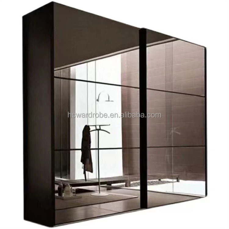 Light Luxury Sliding Door Closet With Mirror Modern Minimalist Home Bedroom Assembly Storage Economic Custom Storage Cabinet