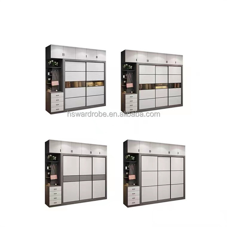 China wholesale high quality bedroom furniture modern design wooden wardrobe 3 doors sliding closet cabinet