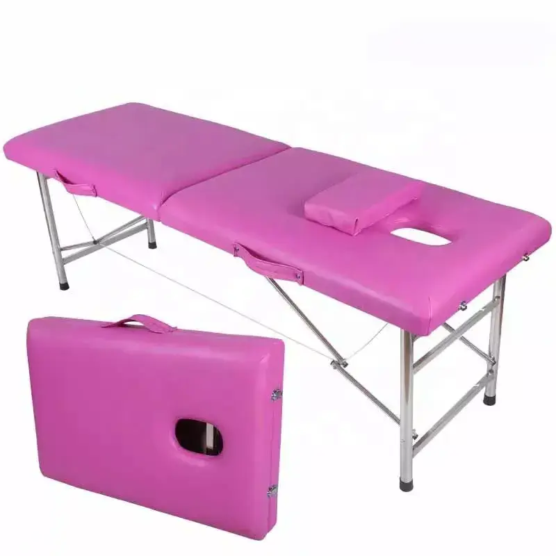 Chinese pink massage bed Korean adjustable spa multi-function massage bed