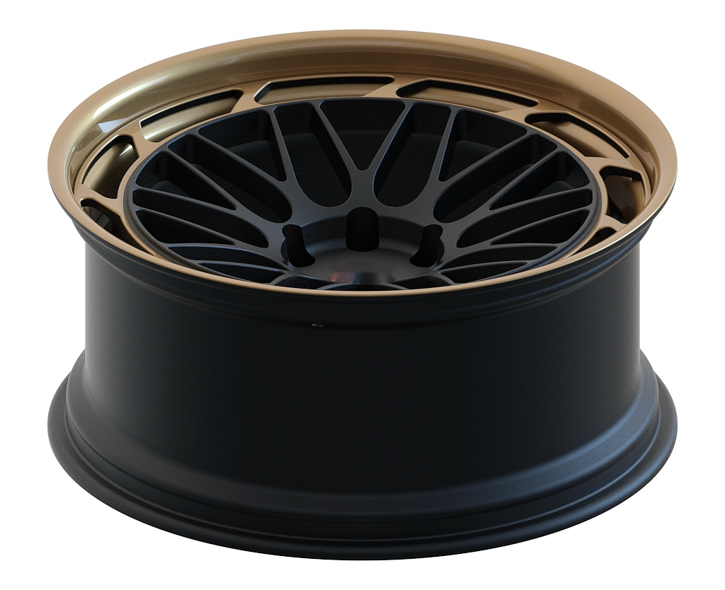 Polished barrel and bronze brushed discs 2 piece aluminum alloy forged wheels for GTR