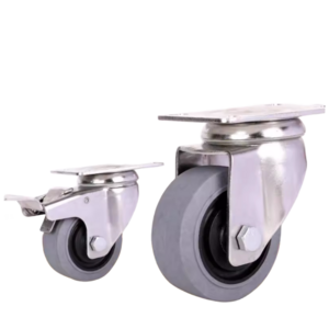 HS 3"4"5"6"8" Swivel castor wheels stainless steel 3 inch hand trolley conductive caster anti-static TPR rubber caster