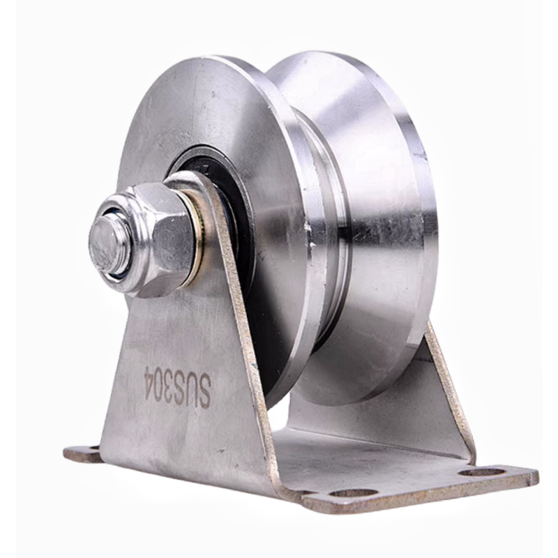 wholesale Stainless steel  v rail guide caster wheels fixed rigid cabinet sliding door roller caster vgroove wheel heavy dut