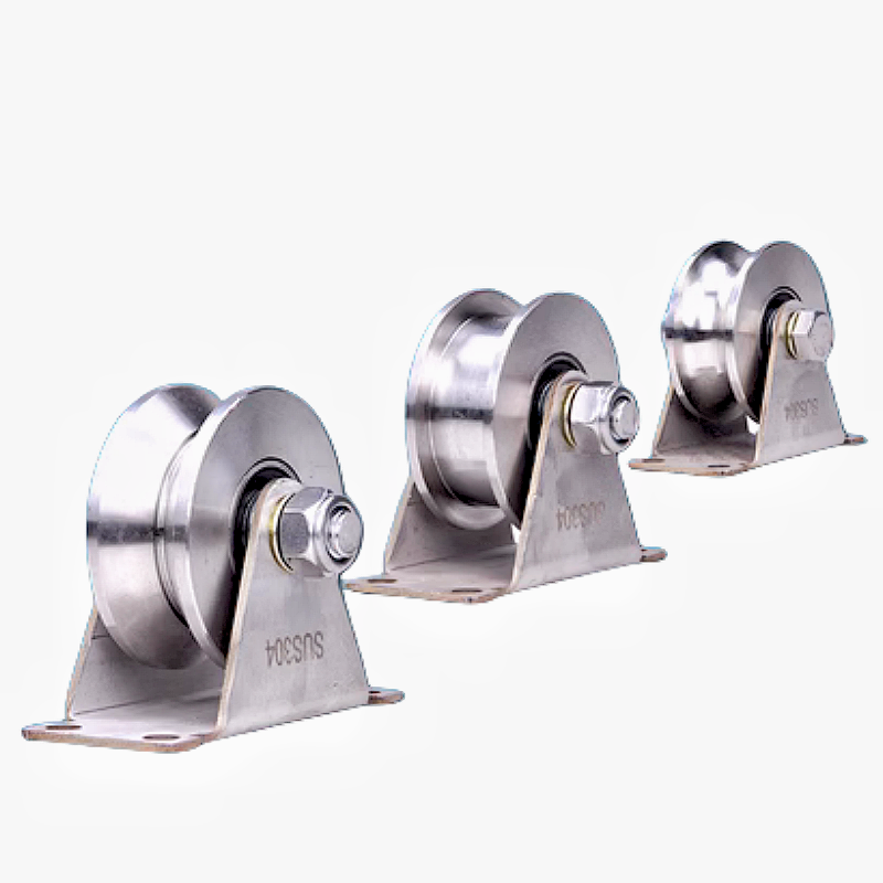 wholesale Stainless steel  v rail guide caster wheels fixed rigid cabinet sliding door roller caster vgroove wheel heavy dut