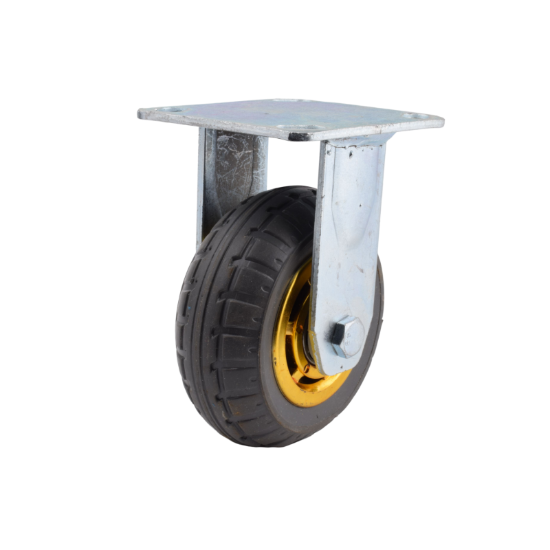 HS 5 Inch Heavy Duty Wheels Metal Core Zinc Plated Iron Bracket Brake Outdoor Trolley Caster Wheel