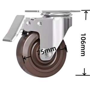 HS 3  Inch Heavy Duty 280 Degree Heat Resistance Castor Phenolic Wheels High Temperature Caster