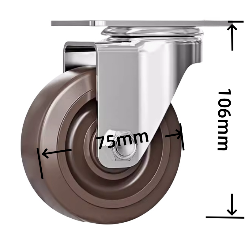 HS 3  Inch Heavy Duty 280 Degree Heat Resistance Castor Phenolic Wheels High Temperature Caster