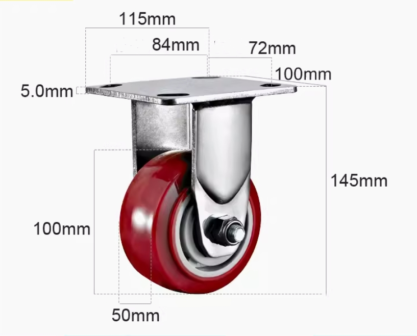 HS Heavy duty wheel industrial casters stainless steel commercial caster cabinet industry