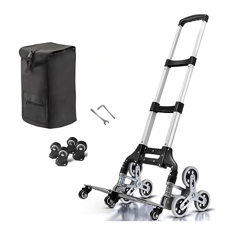 Factory Stair Climbing with Front Wheels, Folding Hand Truck, Aluminum Alloy Luggage Moving Trolley Cart