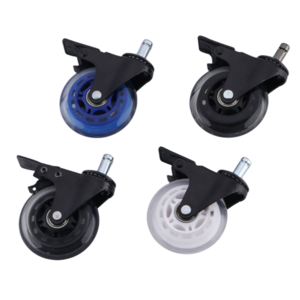 HS Office Chair Wheels Transparent Caster Wheel Replacements With Universal Steam