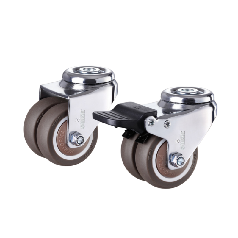 1.5 inch 2 inch hole top wheel infusion rack caster trolley beauty carved medical instrument universal double row wheel