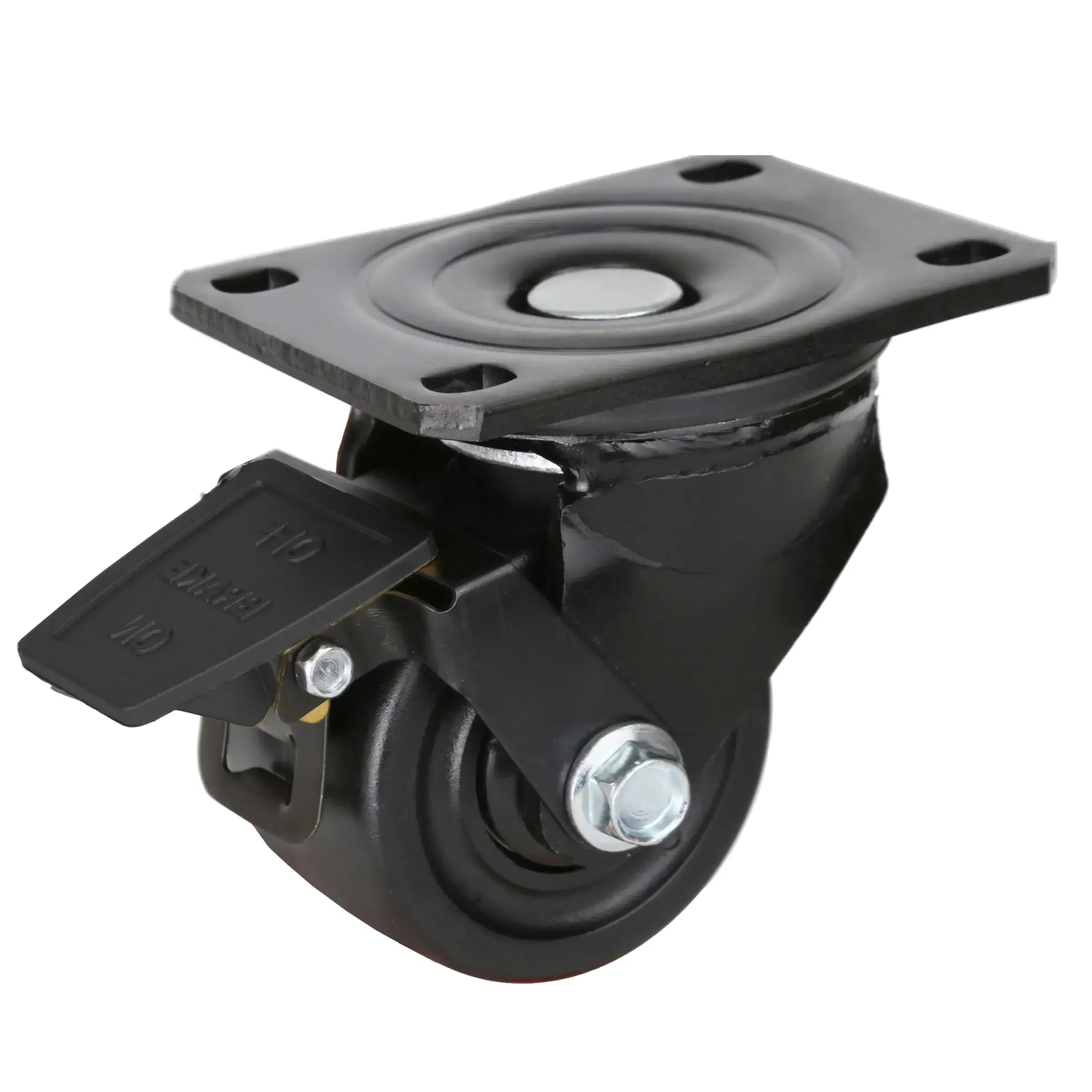 HS 3 inch low center of gravity low profile black nylon wheels machinery trolley heavy duty caster wheels nylon castors Fixed