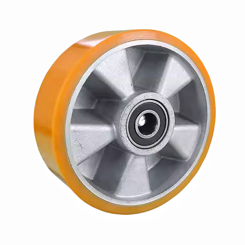 Manufacturer products4 5 6 8 Inch Industrial High Load Heavy Duty Trolley Swivel Aluminium Core PU Caster Wheels With Brake