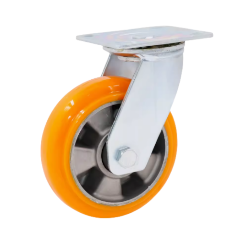 6/8 Inch Heavy Duty Iron PU Aluminium Core Locking Castors Trolley Wheels Swivel Industrial Moving Wheel Casters