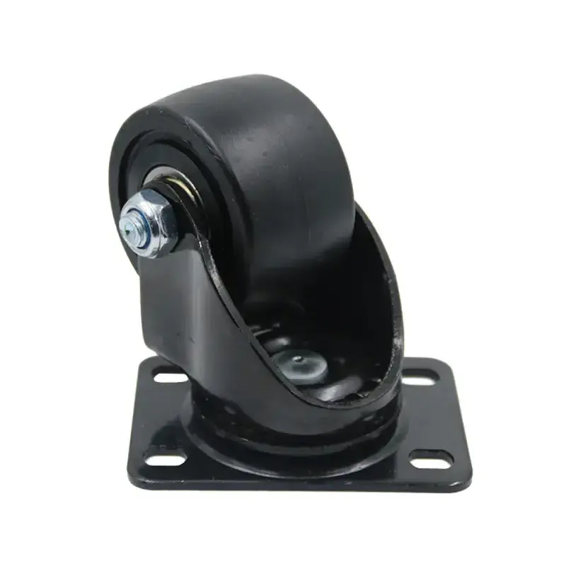 HS 3 inch low center of gravity low profile black nylon wheels machinery trolley heavy duty caster wheels nylon castors Fixed