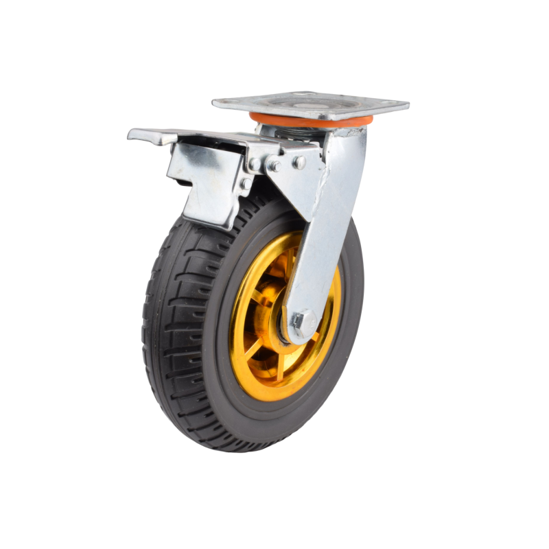 High quality  4 5 6 8 inch Heavy-duty universal wheel flatbed trolley swivel locking silent rubber caster wheels