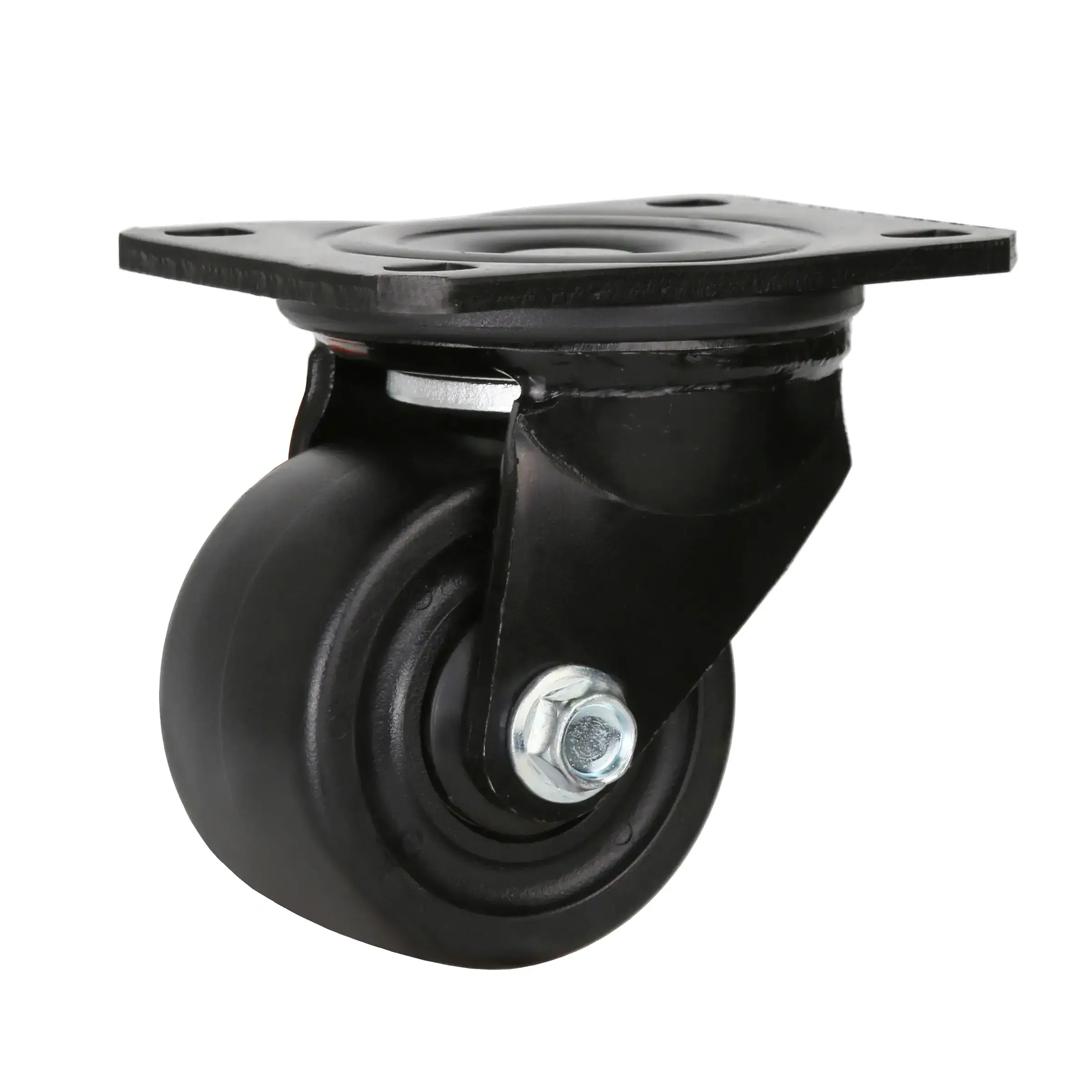 HS 3 inch low center of gravity low profile black nylon wheels machinery trolley heavy duty caster wheels nylon castors Fixed