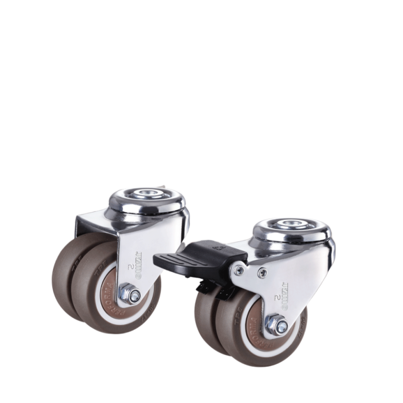 1.5 inch 2 inch hole top wheel infusion rack caster trolley beauty carved medical instrument universal double row wheel