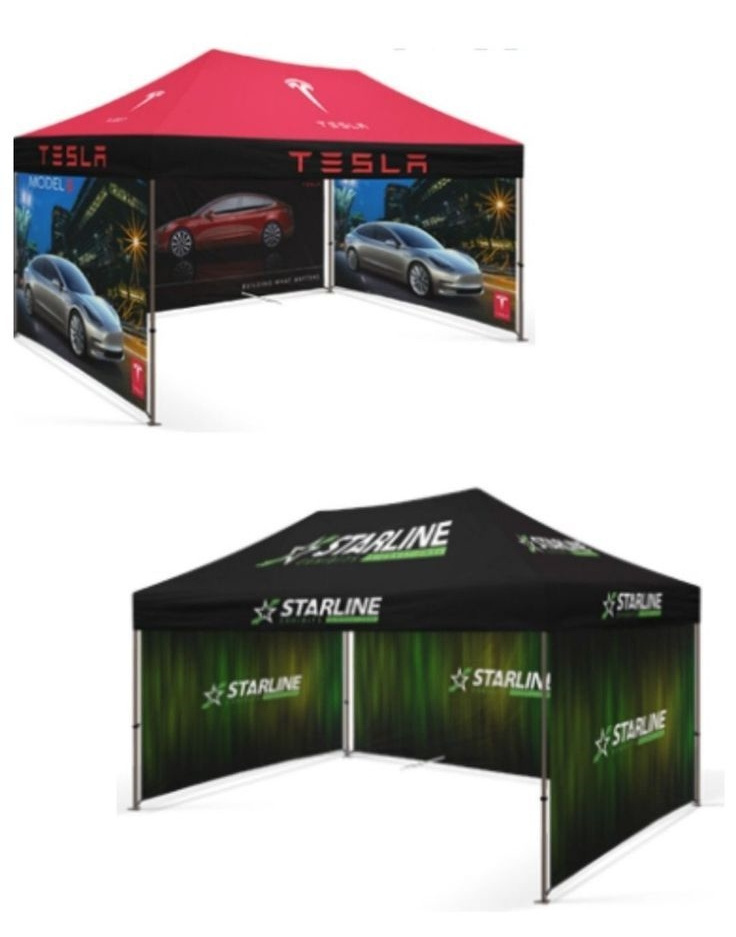 high quality custom printed advertising gazebo roof top tent for sale economic folding  Port Big Black Pop Up Canopy Tent 10x20