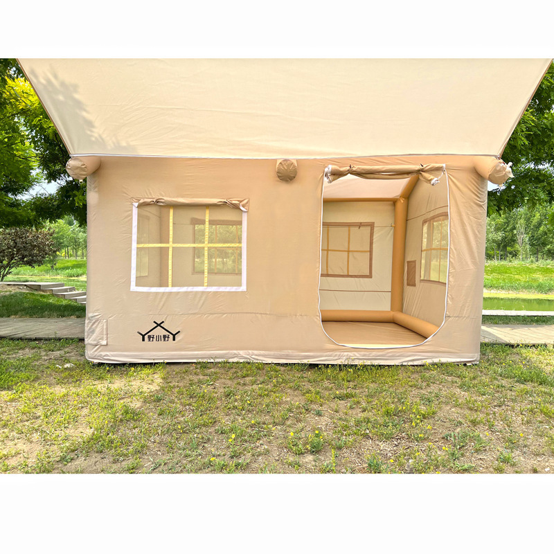 factory Custom House Cabin Family Camping Tent For Picnic White Cotton Oxford Waterproof Outdoor Air Inflatable  bubble Tent