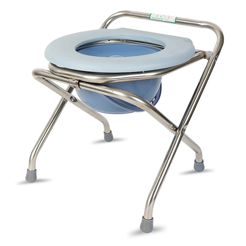 Foldable stainless steel potty chair for elderly portable toilet chair strong disabled toilet