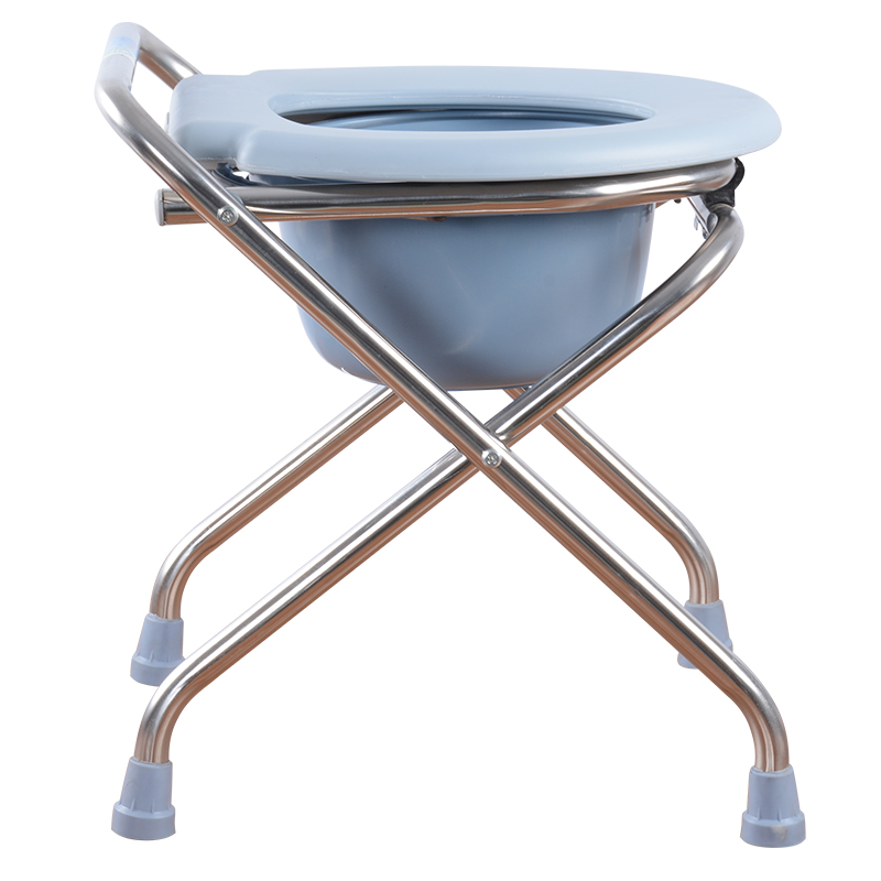 Foldable stainless steel potty chair for elderly portable toilet chair strong disabled toilet