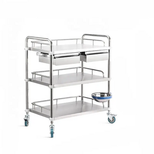 High Quality Stainless Steel Trolley Medical Cart With Lock Drawers