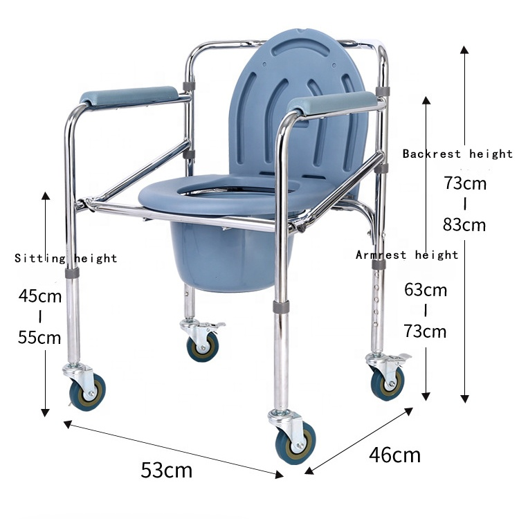 Commode chair toilet portable folding commode wheelchair shower disable chairs for bathrooms