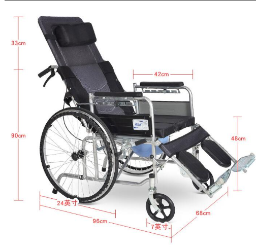 folding stainless steel wheelchairs detachable footrest steel commode wheelchair