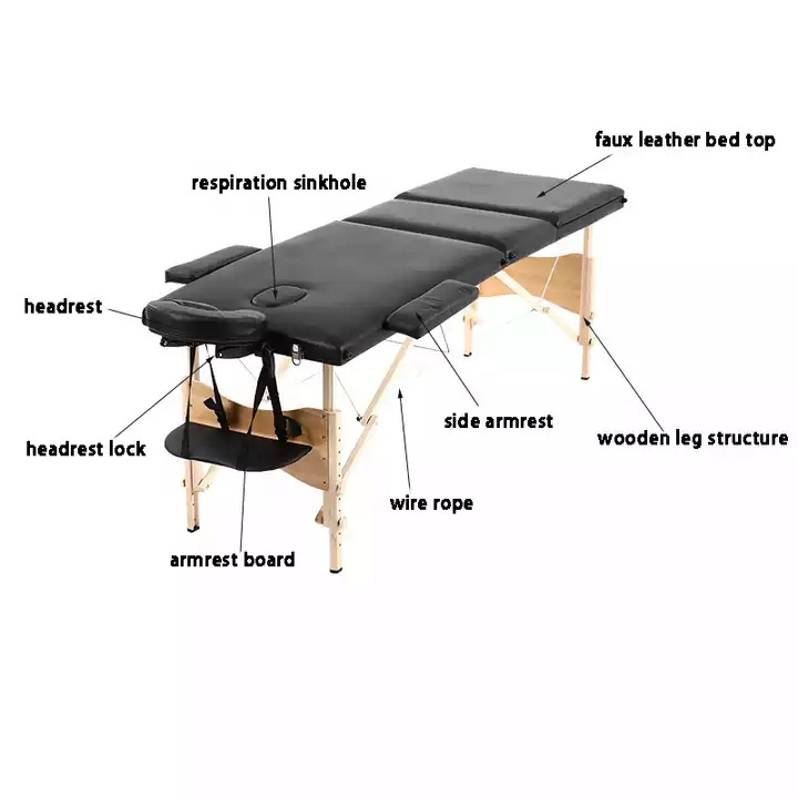 Bestseller 3 fold Portable Table For Salon Treatment Spa Beauty wholesales Professional High Quality Massage Bed