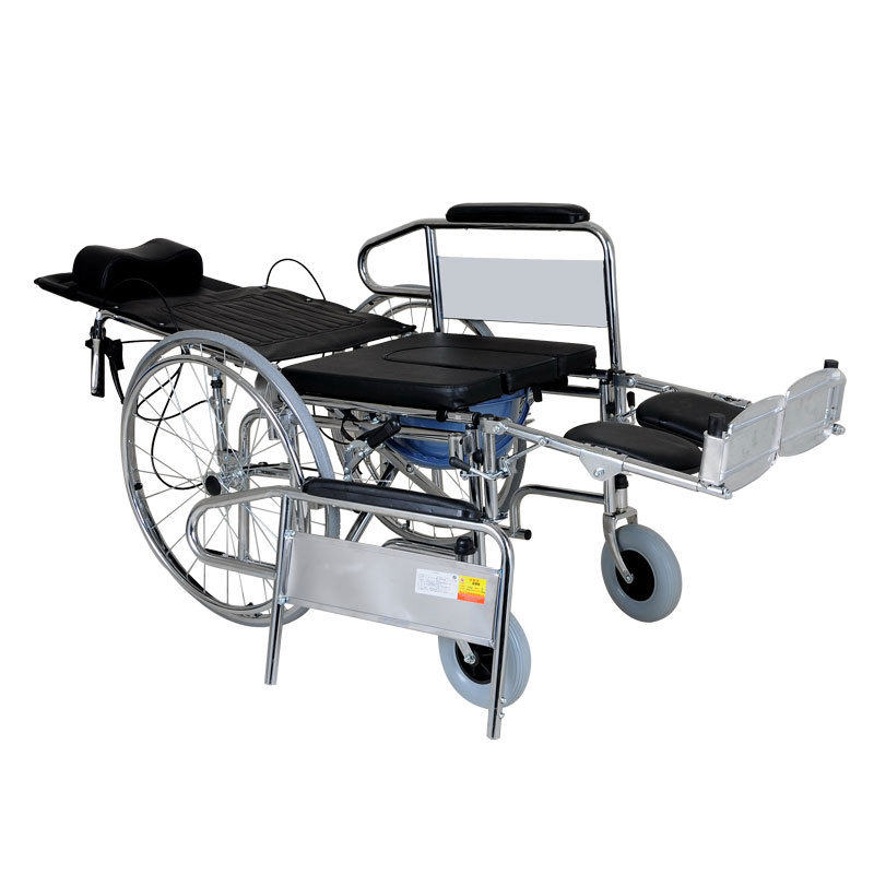 Fully reclining detachable potty disabled elderly using wheelchair toilet