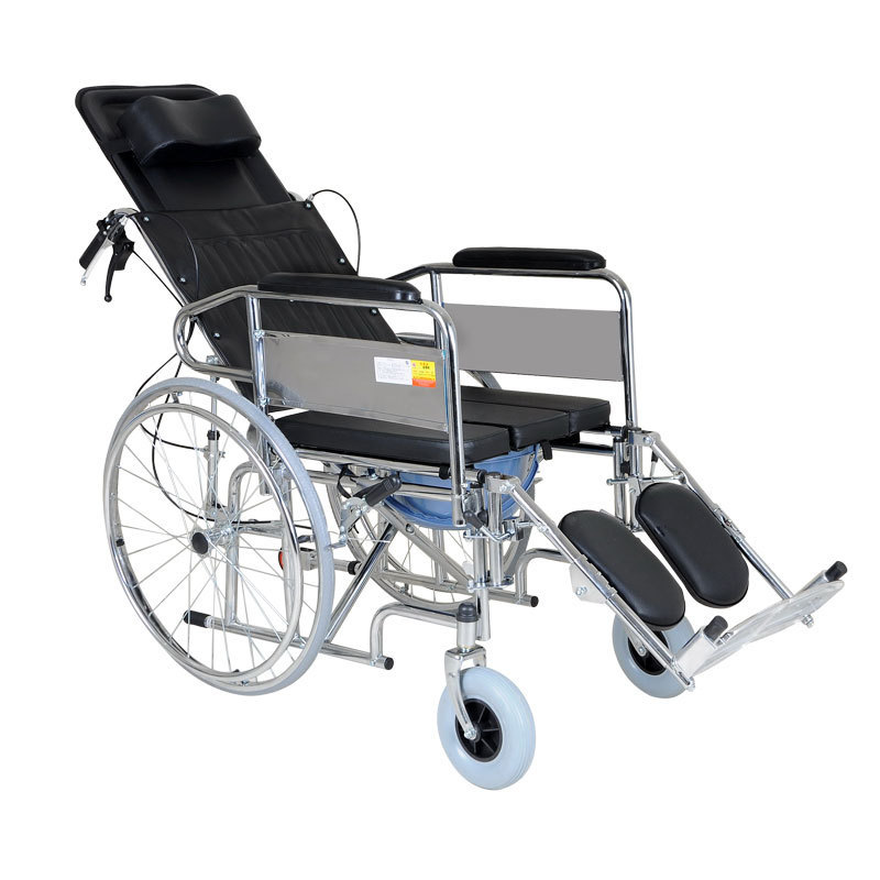 Fully reclining detachable potty disabled elderly using wheelchair toilet