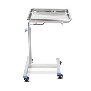 Height adjustable hospital medical movable lifting tilting patients dining over bed bedside table overbed table with wheels