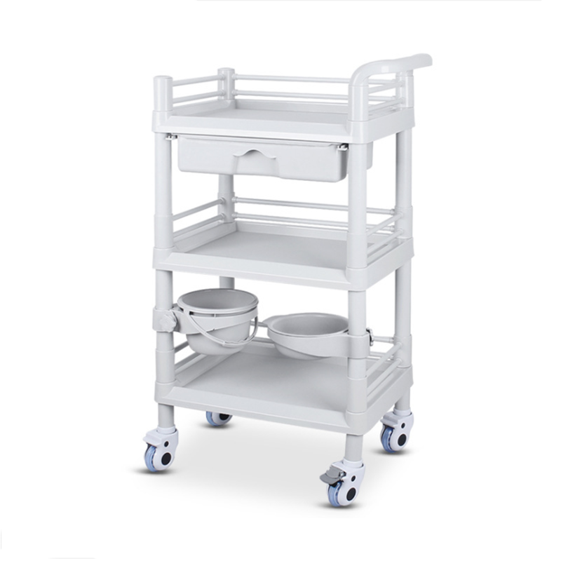 Factory Mobile Hospital Medical ABS Nursing Treatment Trolley Cart With Drawers