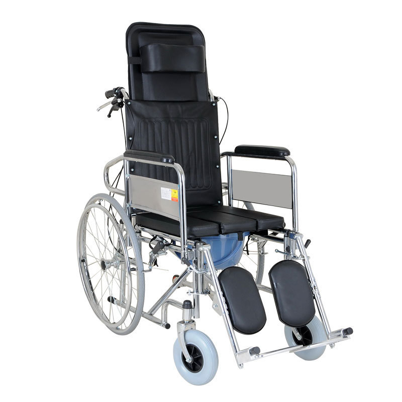 Fully reclining detachable potty disabled elderly using wheelchair toilet