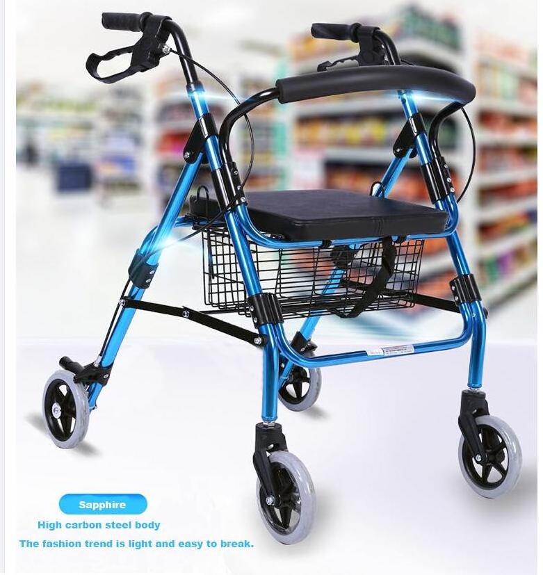 Super September Disabled Elderly Folding Shopping Cart Shopping Rollator Walkers