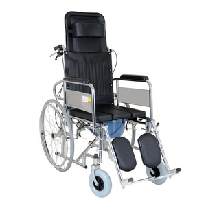 folding stainless steel wheelchairs detachable footrest steel commode wheelchair