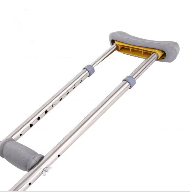 Medical Foldable Axillary Shock-absorbing Crutch Under Arm Hand Crutches Elderly Disabled Walking Crutch With Damping Spring