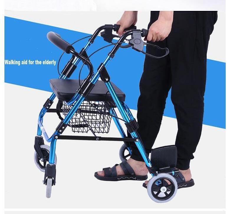 Super September Disabled Elderly Folding Shopping Cart Shopping Rollator Walkers