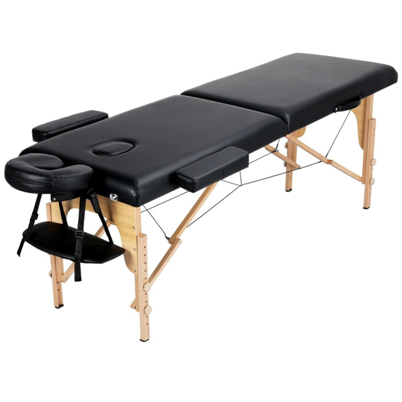 Beauty spa wooden massage bed with high-quality and portable folding massage bed adjustable bed frame with massage