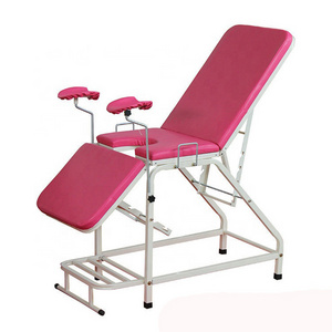 Hospital Equipment Stainless Steel Portable Gynecological Examing Table With Stirrups