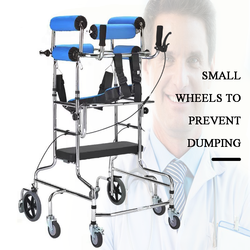 Standing frame for adult 8 wheel rehabilitation walking aid standing training anti-overturning walking frame for adult