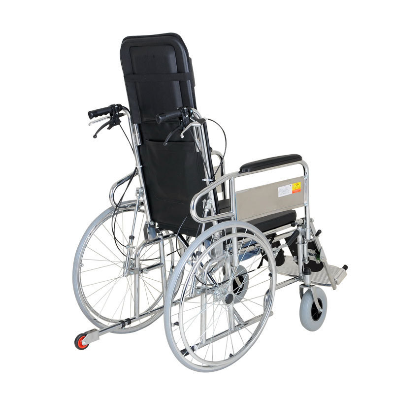 folding stainless steel wheelchairs detachable footrest steel commode wheelchair