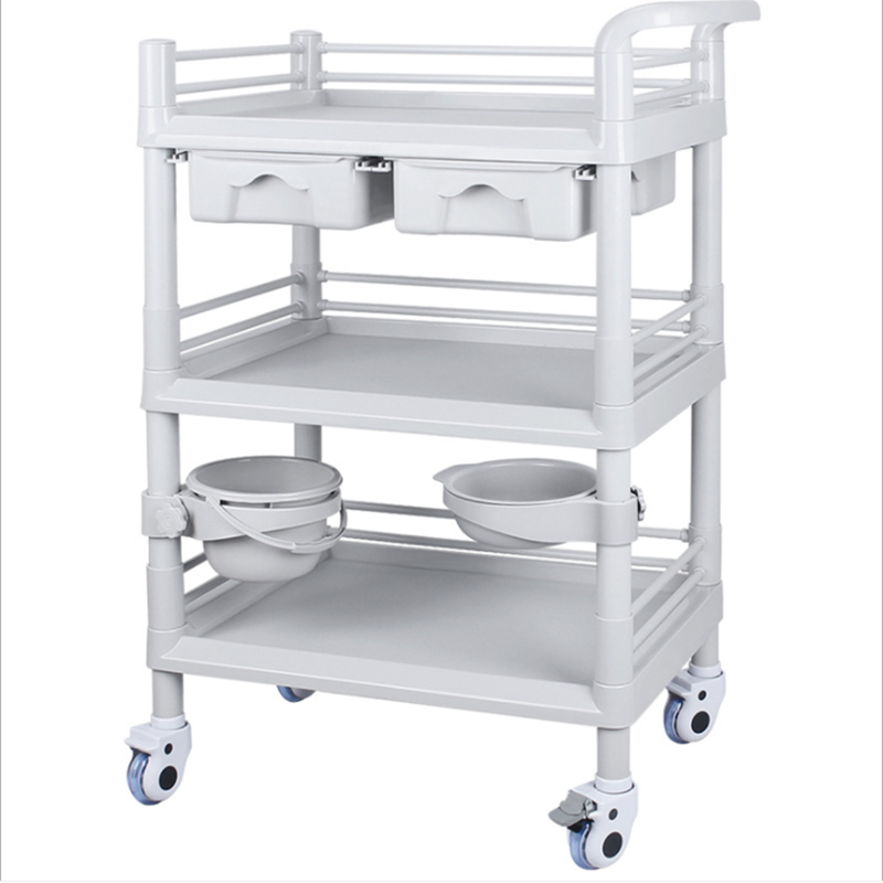 Factory Mobile Hospital Medical ABS Nursing Treatment Trolley Cart With Drawers