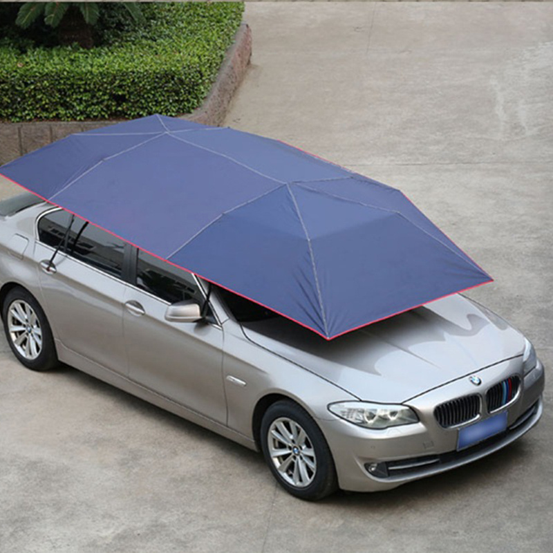 High Quality Semi Automatic Car Sunshade Summer Use Oxford Fabric Windscreen Car Umbrella