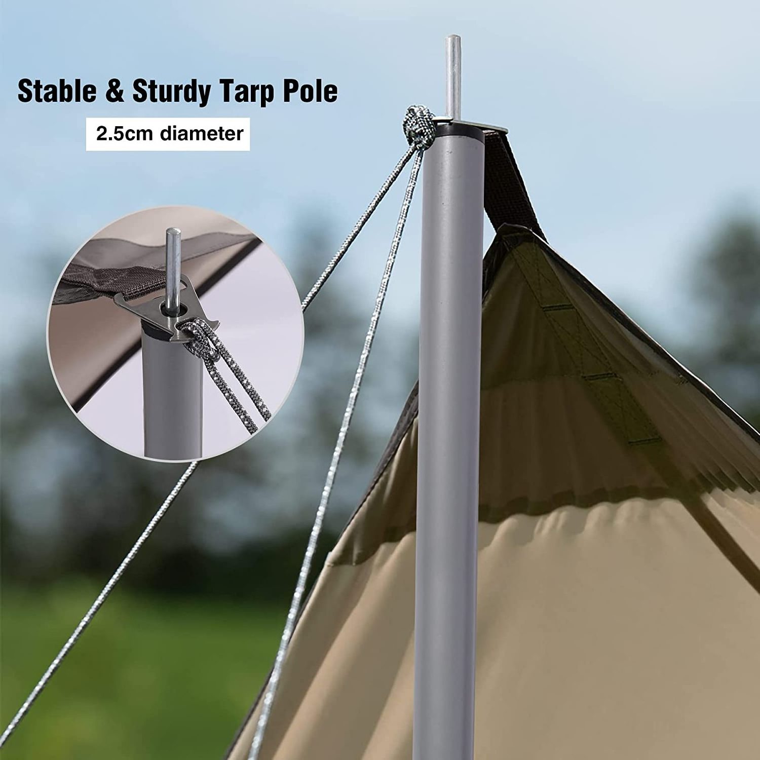 Hot sales Camping Tent Tarp with Poles  Lightweight Awning Canopy Sun Shelter  Outdoor Picnic Hammock