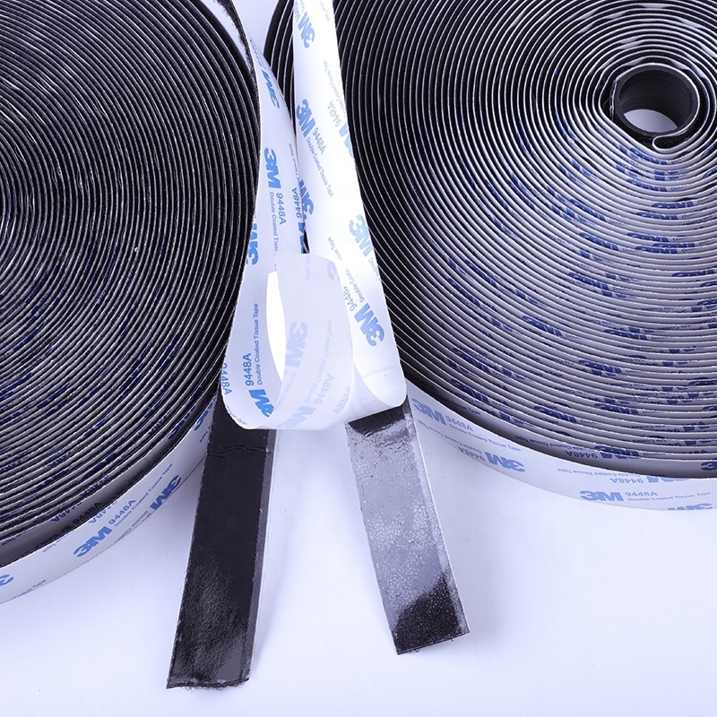 Heavy duty self adhesive hook and loop Double Sized Sticky Back Glue hook and  loop tape roll