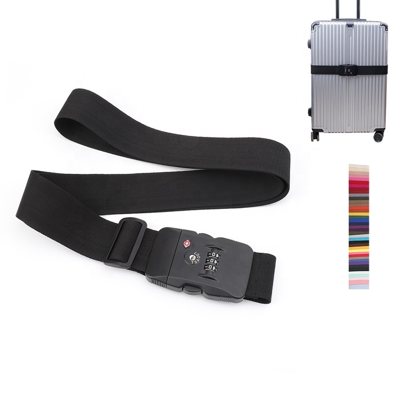 TSA lock luggage strap Adjustable Safety Travel Heavy Duty luggage belt with combination lock