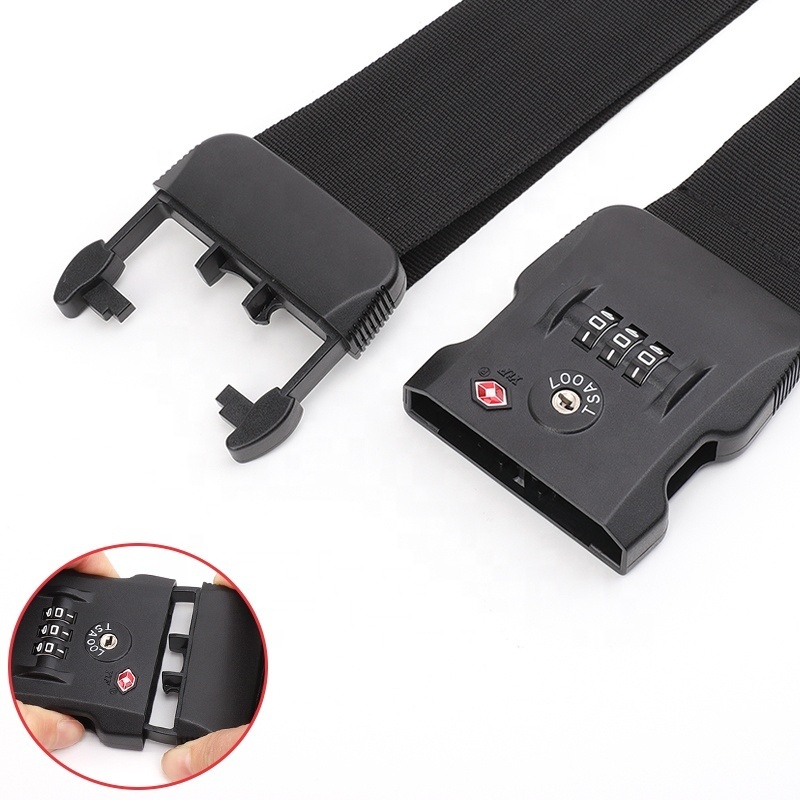 TSA lock luggage strap Adjustable Safety Travel Heavy Duty luggage belt with combination lock